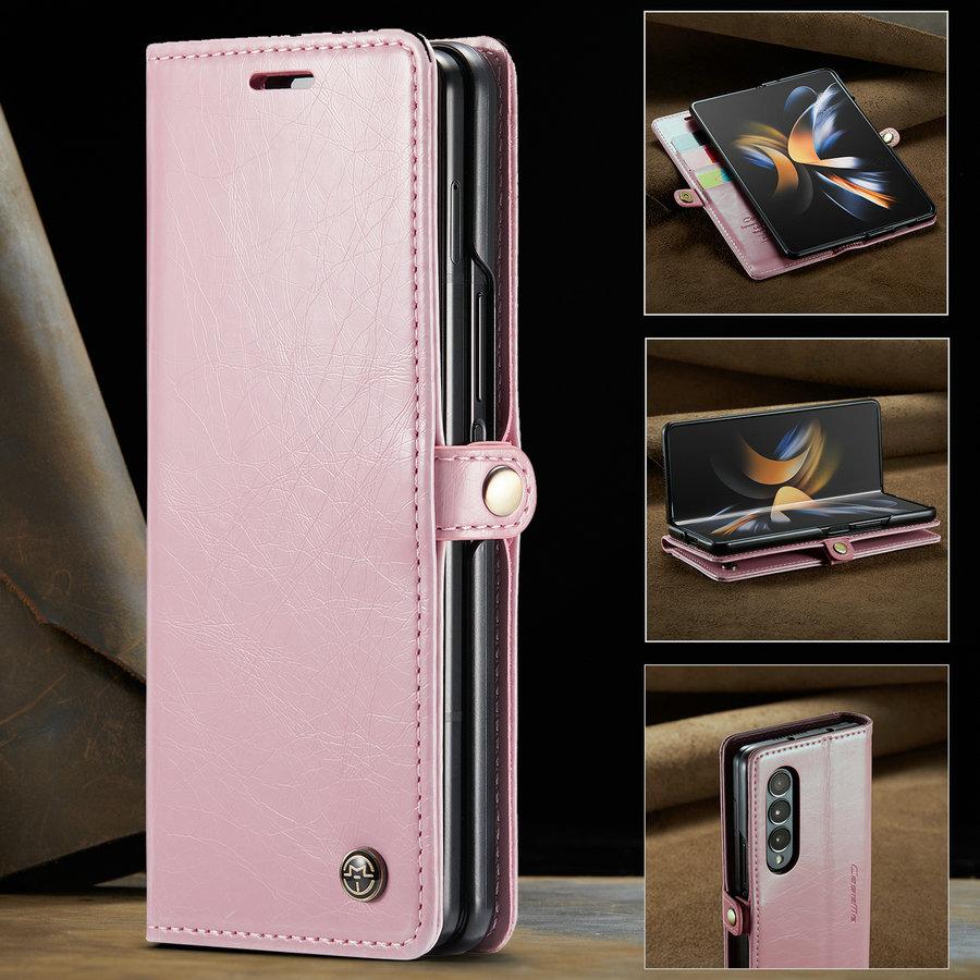 CaseMe for Samsung Z Fold 5 4 Case Luxury Leather Wallet Phone Case Detachable 2 In 1 Phone Cover with Multi Card Slot Case