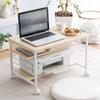Air Rhizome Computer Low with Compact PC Desk Carla Natural X White Desk, Type, Casters, (Carla)