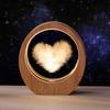 Creative 3D Night Light USB Powered Wooden Base Crystal Night Light Inner Carving Desktop Decoration Birthday Gift
