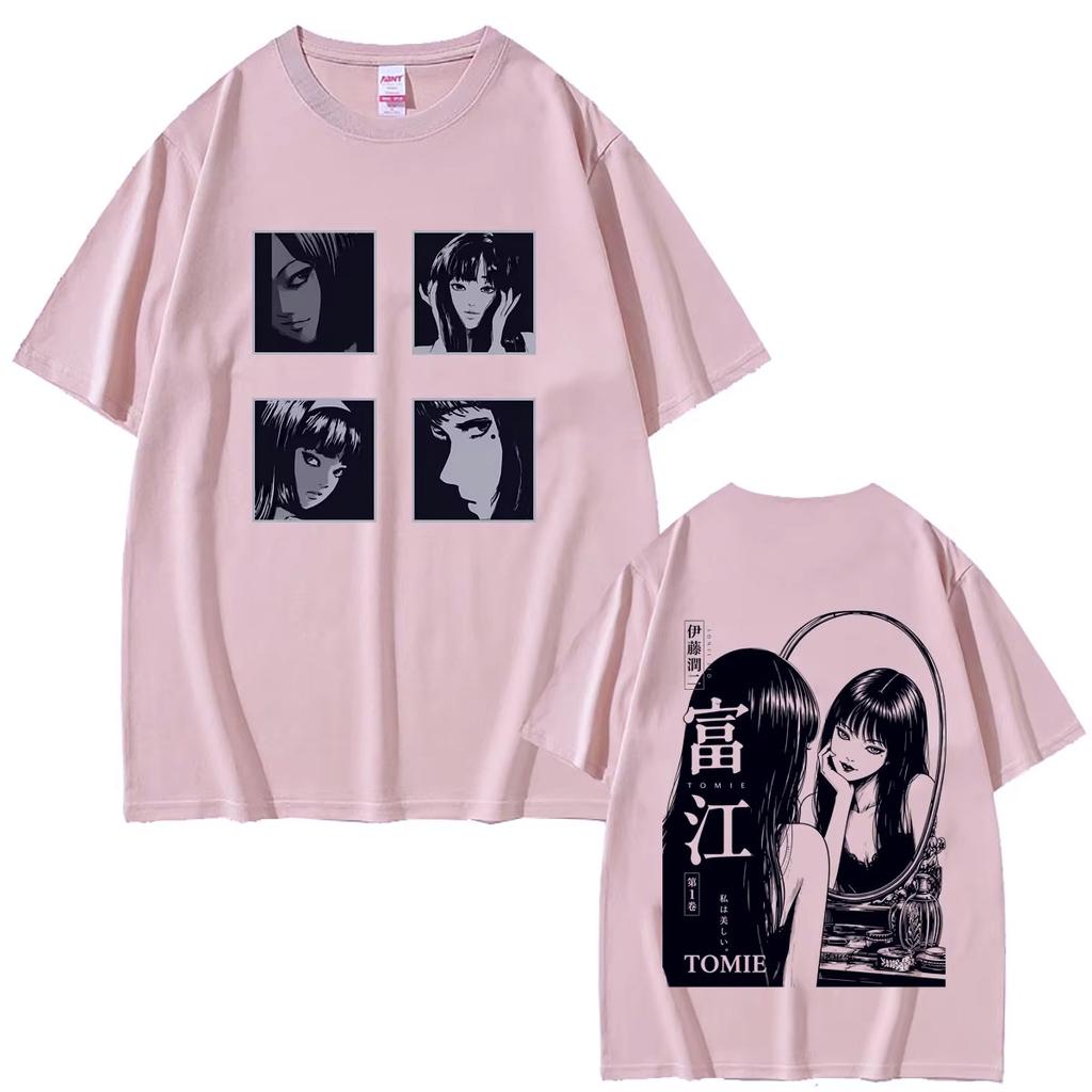 Hot Sale Anime Tomie Junji Ito Manga Horror Gothic T Shirts Men Women Hip Hop Streetwear Oversized T-shirt Breathable and Comfortable Clothes