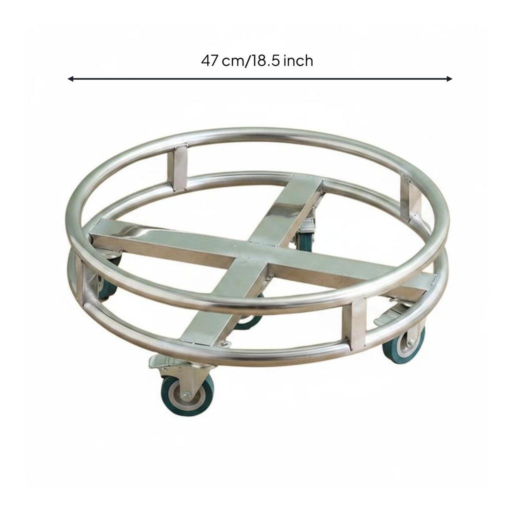 Stainless Steel Soup Bucket Cart Wheeled Insulated Trolley Food Service