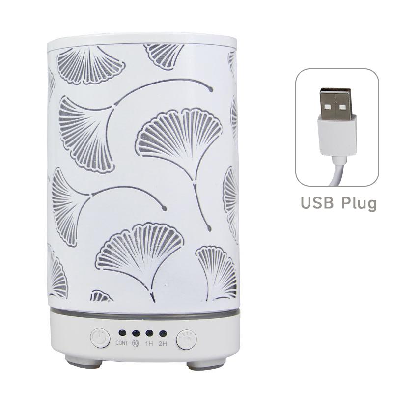 Desktop Decorative Light Ginkgo Leaf Atmosphere Night Light Timed Aroma Diffuser Ultrasonic Air Humidifier with Auto Shut-off