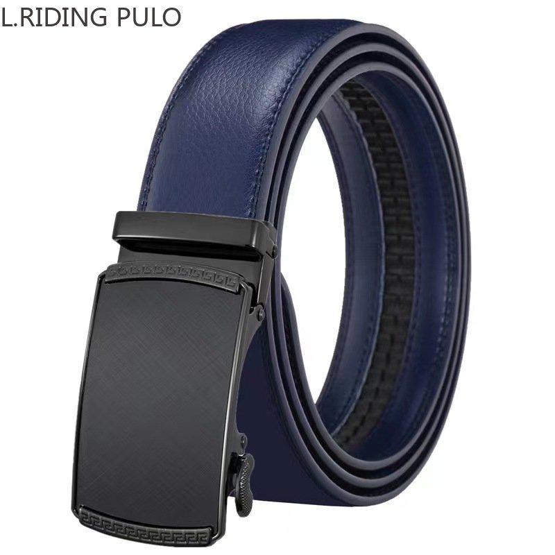 Business Casual Automatic Belt Twill Buckle Genuine Leather Belt Two-layer Cowhide Work Stick