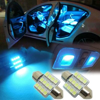 2ks Ultra Blue 31mm interiér auta s kopulovitým rámem LED žárovky Žárovky DC 12V