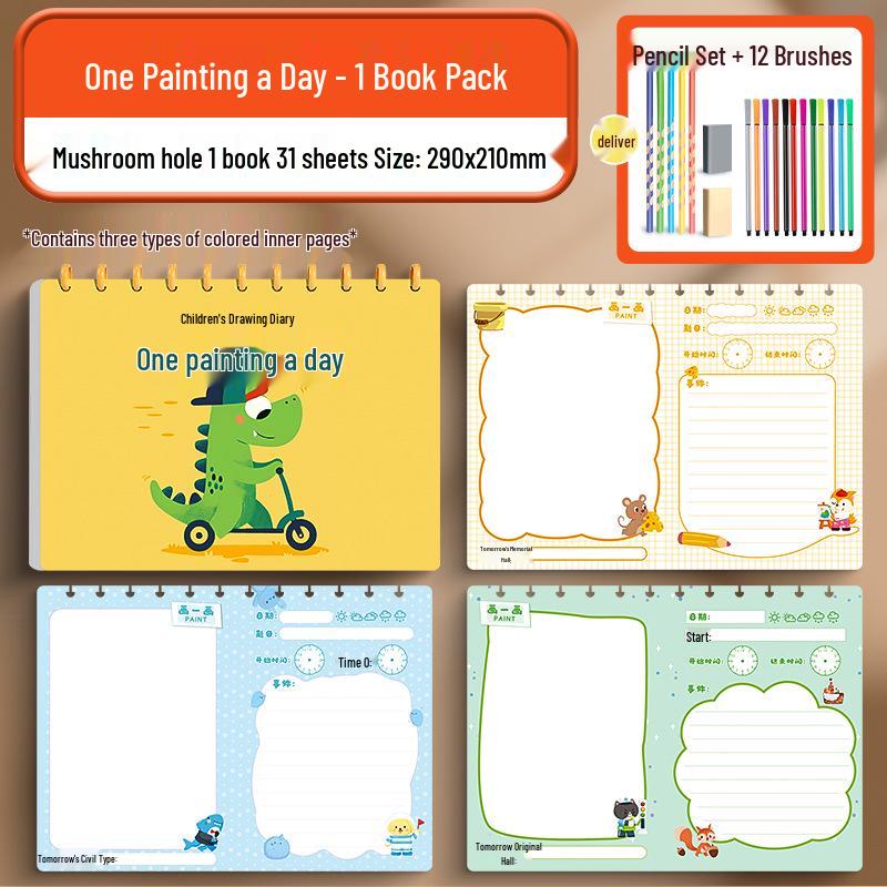 Kindergarten Drawing Diary: Picture-Based Writing Book for Primary Students