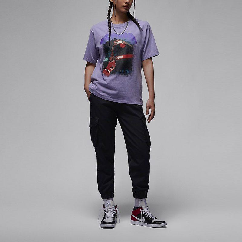 Jordan Drop Shoulder Sleeve T Shirt Women's Purple FB5138-500
