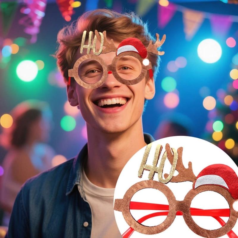 2026 Christmas Eyewear For Costumes Adults Kids Reusable Party Props Foldable Frame Costume Glasses