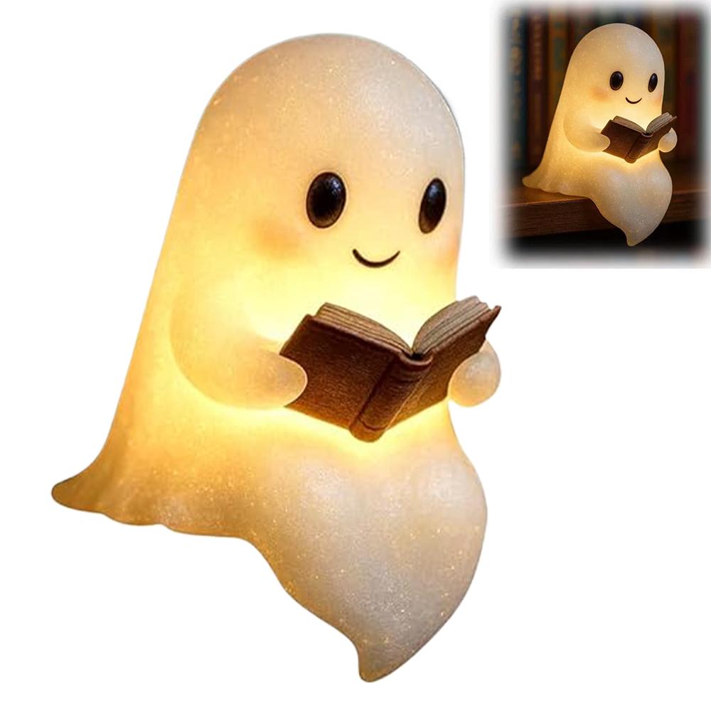 Cute Ghost Reading Lamp Halloween LED Night Light Spooky Table Lamp Desk Light For Bedroom Halloween Party Ornament
