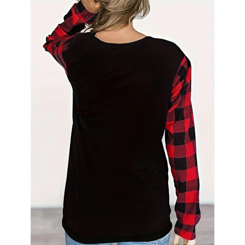 Women Fashion Tree Printed Sweater Tops Ladies Basic Chic Plaid Full Long Sleeve Knitted Pullover Ladies Casual Sweaters