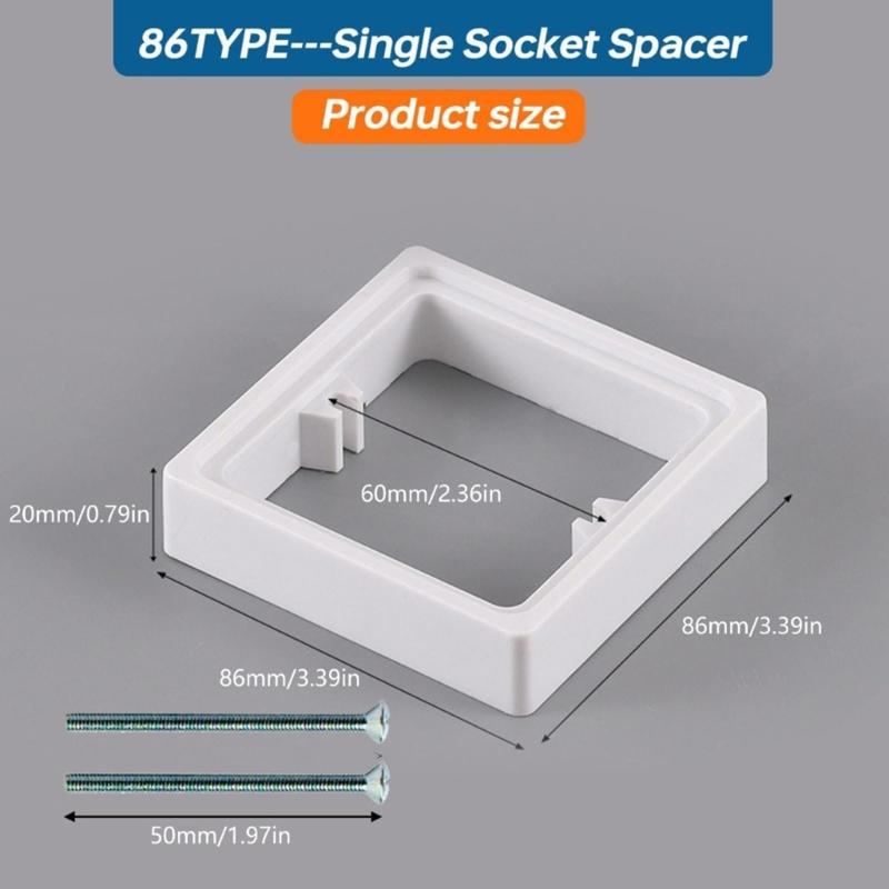 Single Socket Spacer 20mm Light Switches Surround Light Switches Accessory for Increased Installation Space & Compatibility