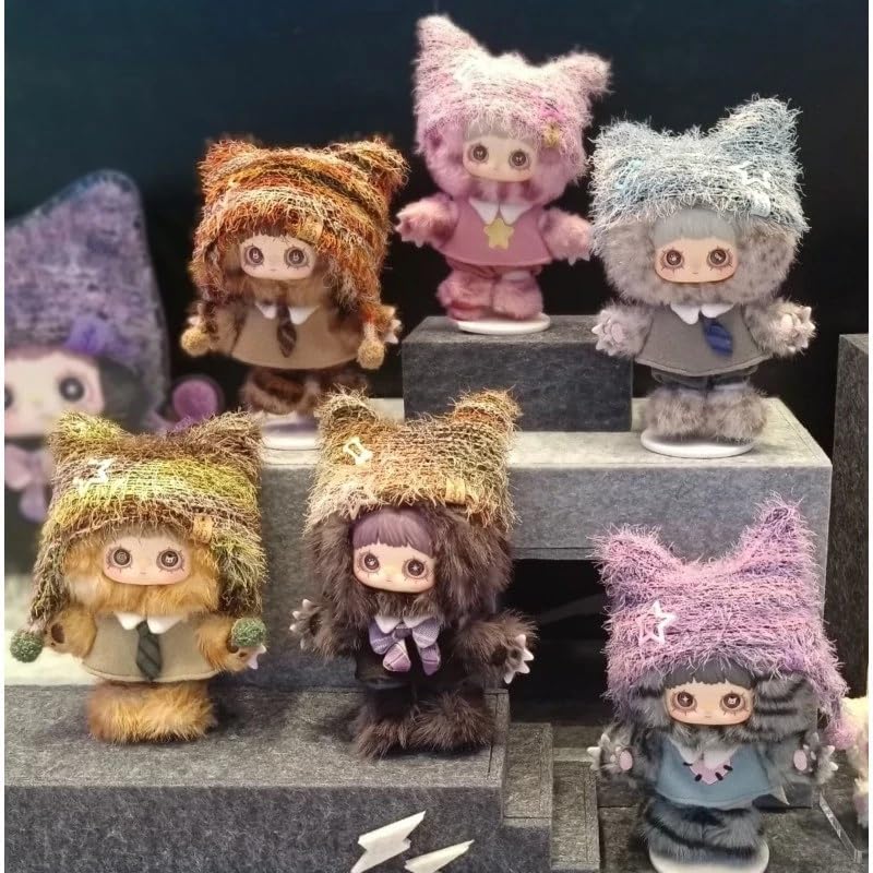 MayMei Kätzchen Akademie Serie Plüsch Schlüsselanhänger Blind Box, Weiche gefüllte Vinyl Gesichts Sammlerstück Plüschpuppe, Kawaii Mystery Spielzeug für Tasche Geldbörse Rucksack, Geschenk