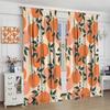 Orangenfrucht-Vorhänge, Niedliche Zitrus-Grünblätter-Blumen-Sommermuster-Vorhänge Fenster 2-teilig Stangentasche Vorhang für Schlafzimmer Wohnzimmer