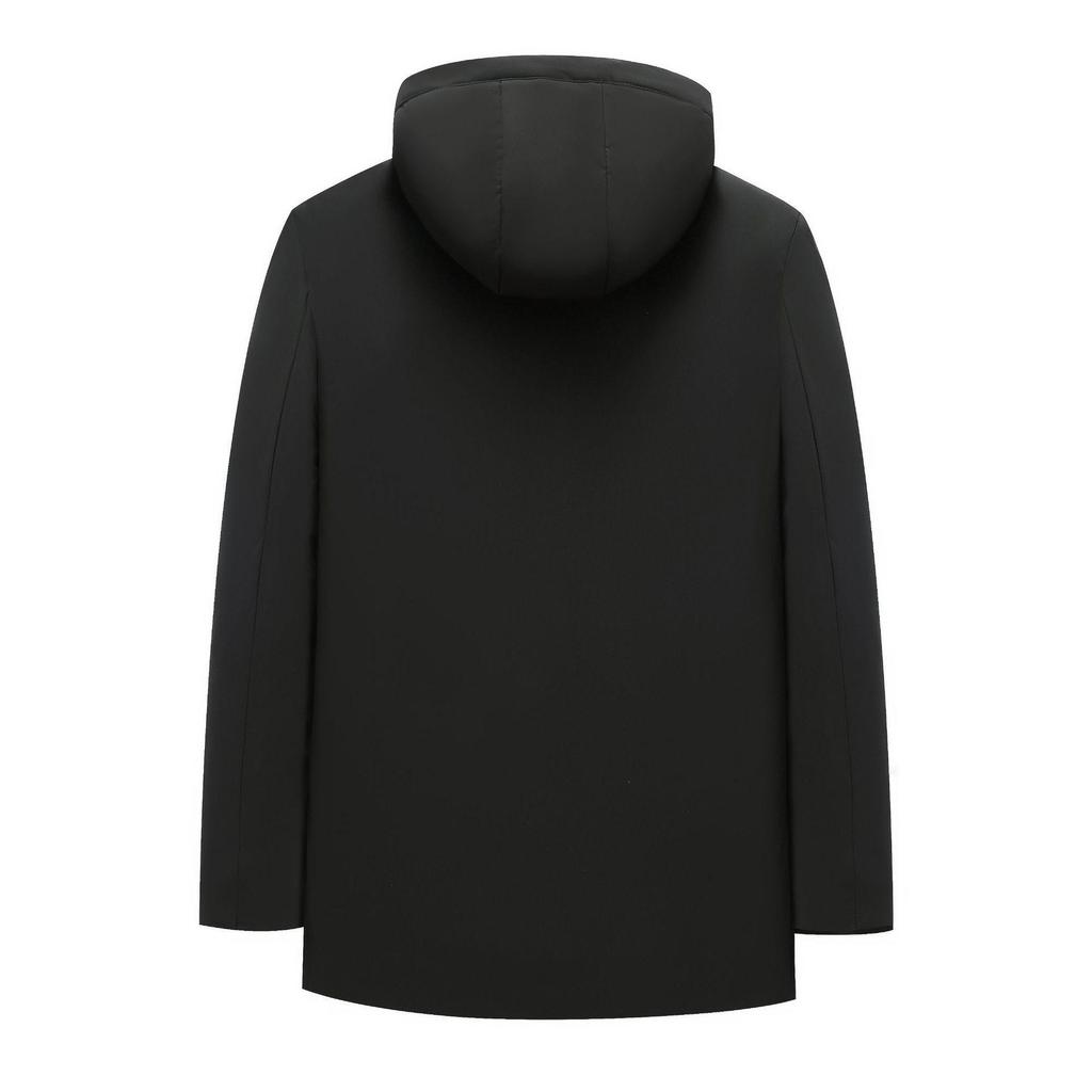 Men's Winter Cotton Jacket with Detachable Hood, Cold-proof and Warm Outerwear for Middle-aged and Elderly, Plus Velvet Lining.