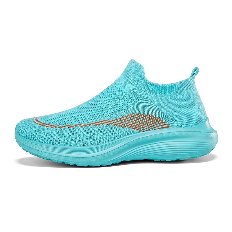 Women Shoes Knitting Sock Sneakers Summer Slip On Flat Plus Size 45 Loafers Flats Walking Comfortable Shoes Man Running Green