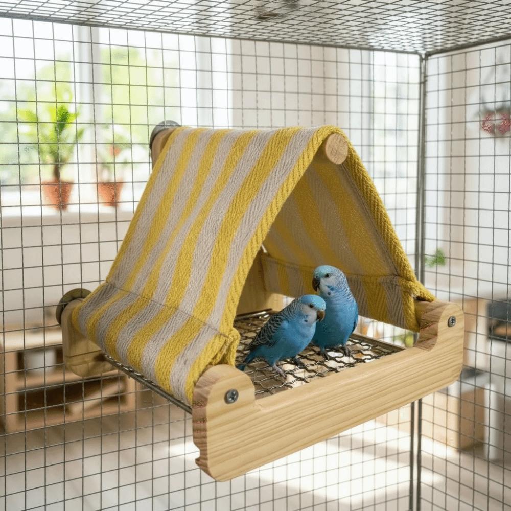 Retractable Bird Nest House Breathable Parrot Triangle Tent Hanging Hammock  Breeding Shelter
