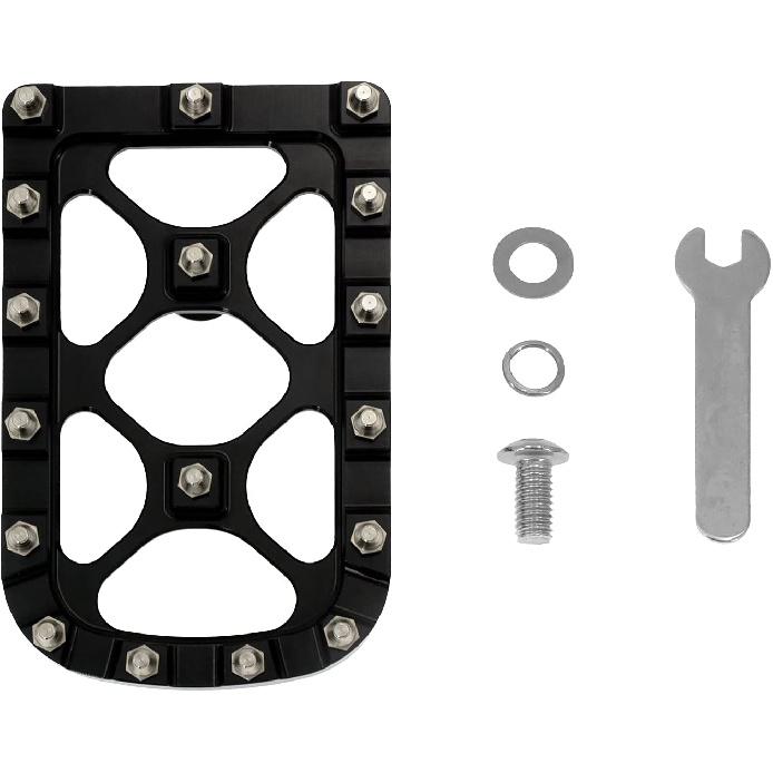 

HDBUBALUS Offroad Large Brake Pedal Pad Cover Aluminum Fit for Harley ’12-’16 FLD, ’86-’17 FL Softail and ’80-later Touring and Trike Black