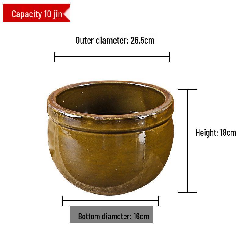 Traditional Ceramic Water Jar for Pickling, Rice Wine Fermentation, or Flour Storage