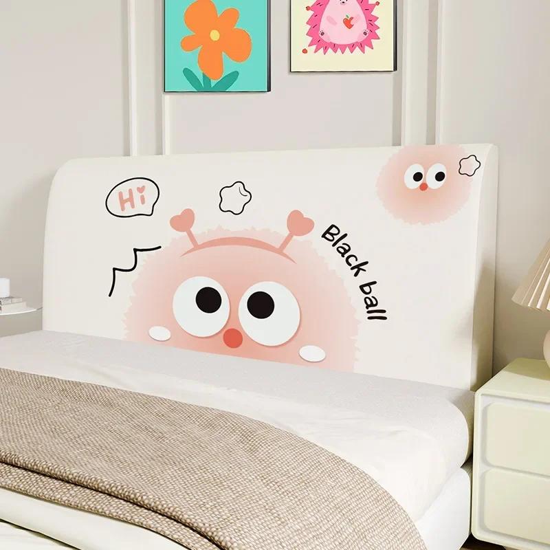 Cute Bed Headboard Cover for Queen King Bed Headboard Slipcover Covers, Dustproof Protector Stretch Cover for Upholstered