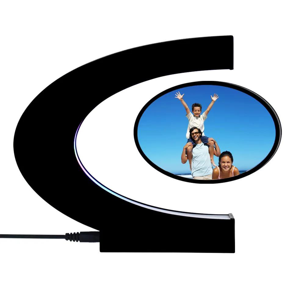 

Cross-Border Luminous Levitation Photo Frame - Creative Home Craft Ornament for Birthdays & Weddings Black Oval Frame