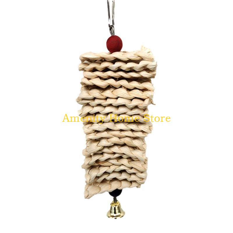 

F26C Bird Chewing Toy Corn Husks Beads Entertainment for Medium Parrot