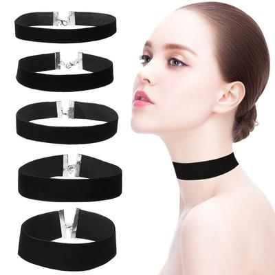 Výrazný šperk Elegantní Retro Gotický Náhrdelník Černá Stuha Sametový Choker
