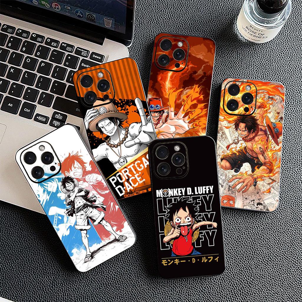 For Apple iPhone 16 14 15 Plus 11 Pro Max 16E ProMax + 16Plus 15+ 14+ Phone Cover Soft Case Portgas D Ace One Pieces Luffy