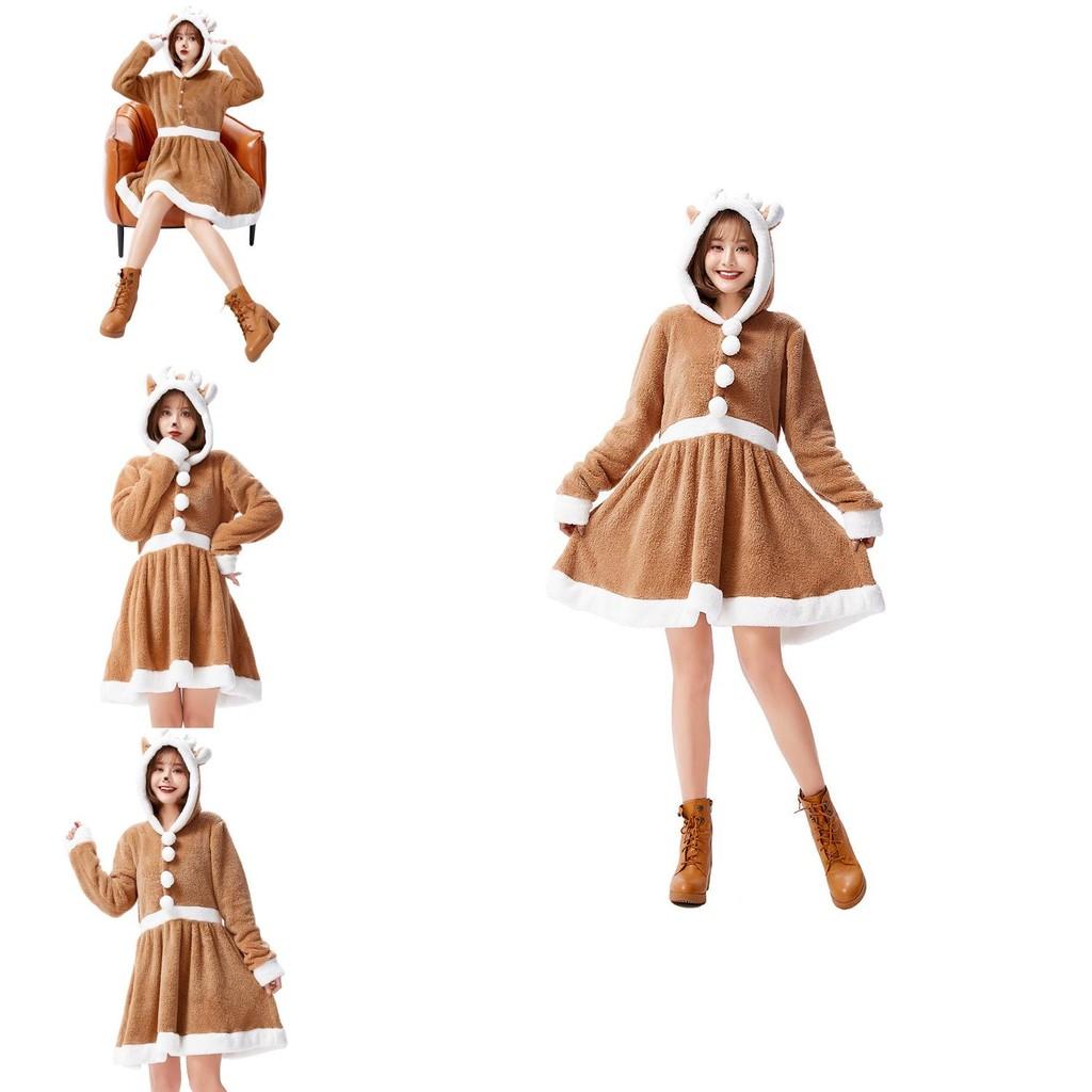 Holiday Reindeer Cosplay Dress For Women With Polyester Fabric For Stage Performances