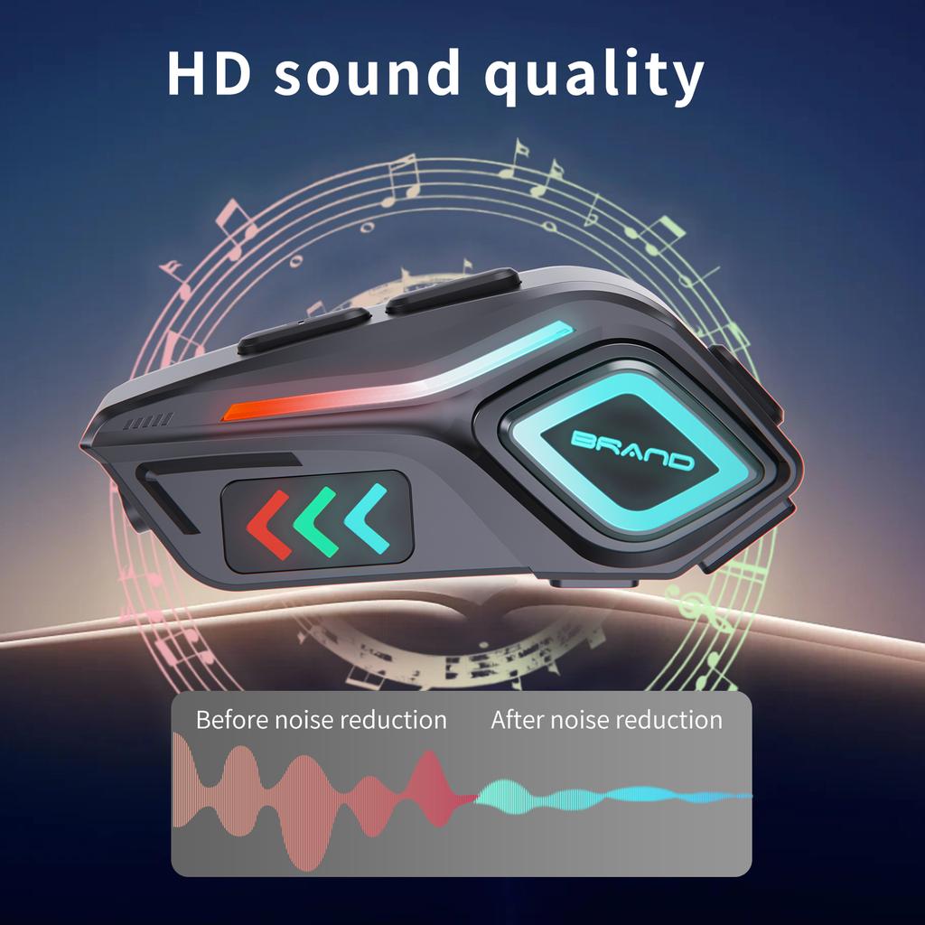 Bluetooth Motorcycle Helmet Headset Wireless IPX6 Waterproof Noice Reduction Earphone Super Long Standby HandsFree Headphone KO