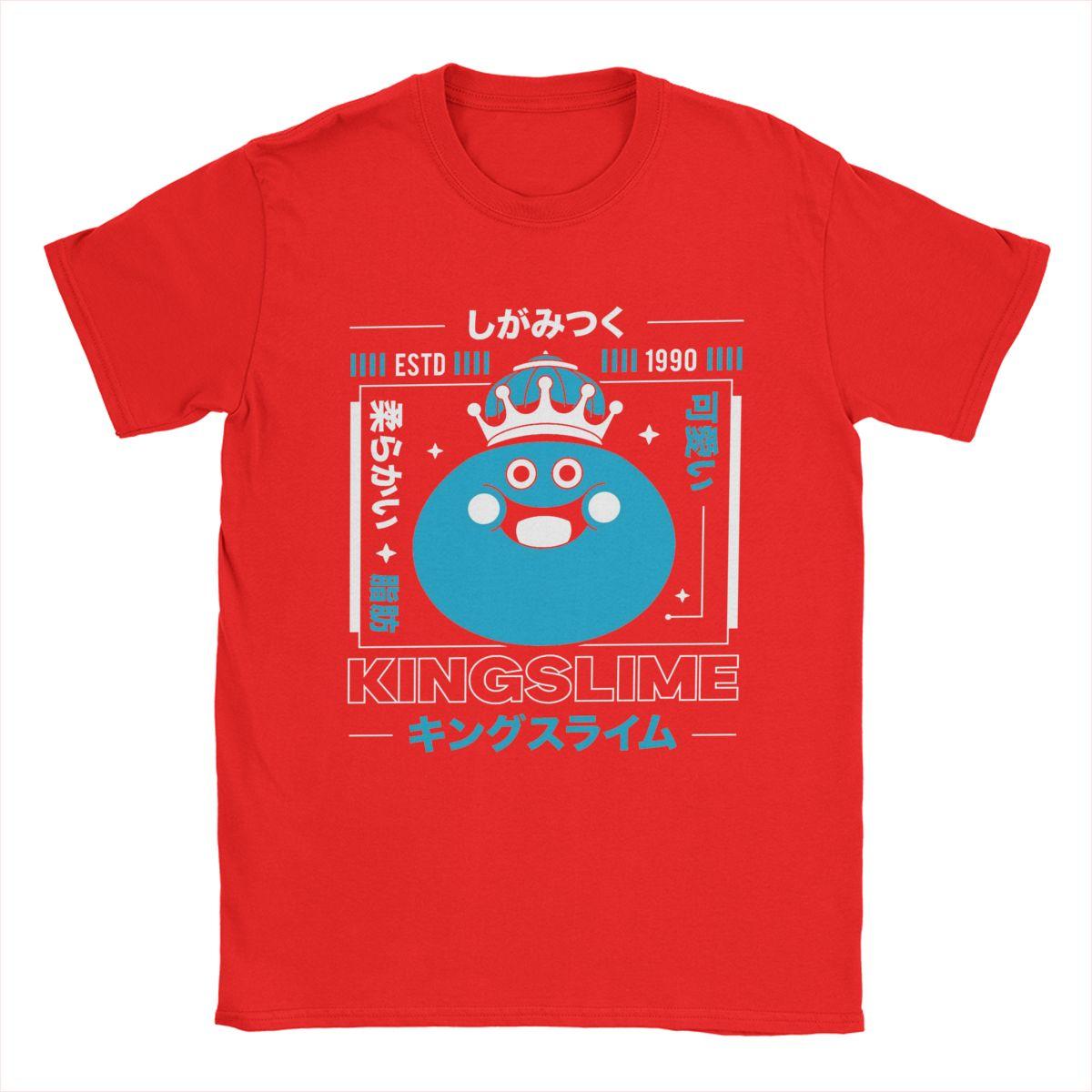 

Футболка King Slime Dragon Quest для мужчин, чистый хлопок, уникальные футболки, футболки с круглым вырезом, короткий рукав, летняя одежда S