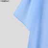 INCERUN Oversized Summer Men 3/4 Sleeve See Through Mesh Sheer Long Shirts Tops