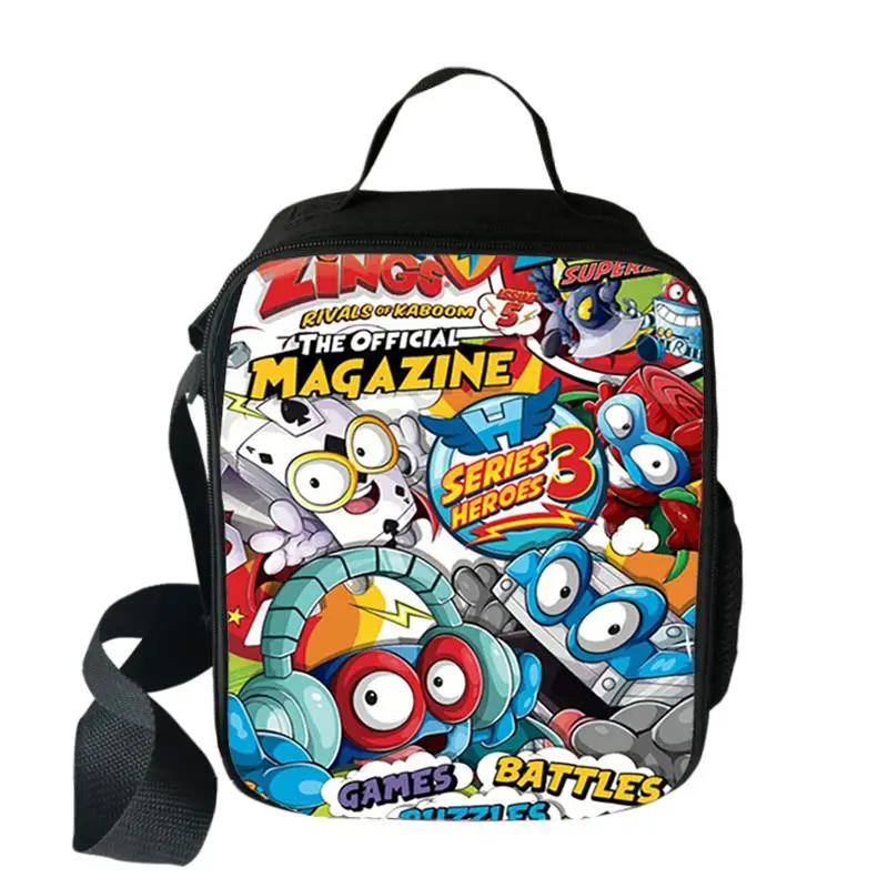 Fashion Student Crossbody Super Zings Lunchbox Thermal insulation Food Lunch Bag 3D Printed Picnic Insulated Handbags Ice Bags