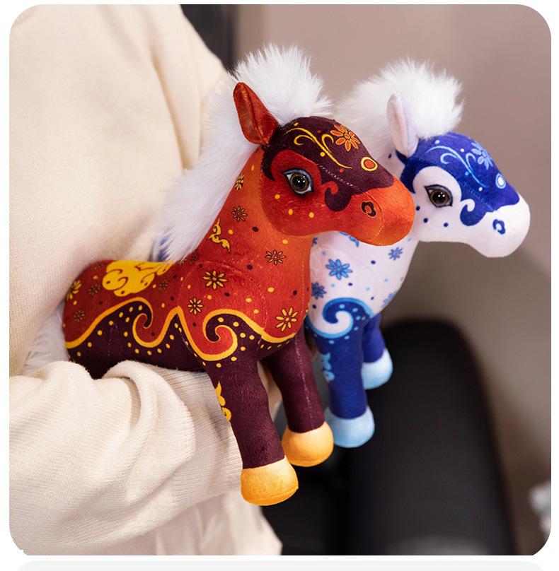 Horse Mascot Plush Toy in Tang Suit - Zodiac Year Gift