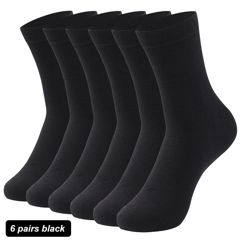 6 Paar Herrensocken aus Baumwolle, atmungsaktiv, schwarz/weiß, für den Frühling und Sommer, Übergröße EU 40–47