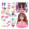 Makeup Doll Head Kit Gift Box Packaging Hairstyling Pretend Play for Children, Aspiring