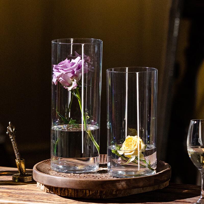 Transparent Acrylic Cylindrical Flower Vase
