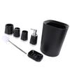 Badezimmer-Accessoire-Set PP Praktischer Mülleimer Mundspülbecher Toilettenbürste Seifenspender für Zuhause