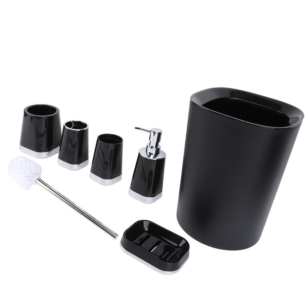 Badezimmer-Accessoire-Set PP Praktischer Mülleimer Mundspülbecher Toilettenbürste Seifenspender für Zuhause