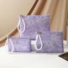 Lace Flower Small Makeup Bag with Pearl Chain Women Cosmetic Pouch Travel Organizer Handbag Portable Phone Keys Coin Purse Case