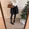 2025 Winter High-Waisted Woolen A-line Umbrella Skirt with Sequins: Slimming Mid-Length Women's Skirt