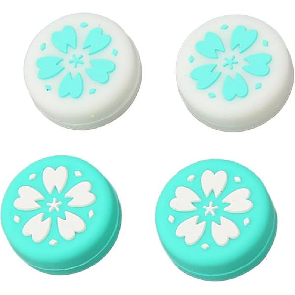 4Pcs Thumb Grip for for Lite Console Joystick, Cute Cherry Blossom Soft Silicone Anti Slip Joystick, Analog Stick Grips Covers for