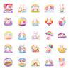 50 Rainbow Bunny Cute Style Self-Personal Personality DIY Decorative Stickers Waterproof Guka Stickers