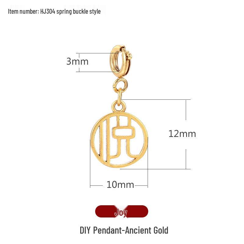 Přívěsky na náramek s charakterem Fu: Zlaté pískové přívěsky a distanční korálky pro DIY šperky