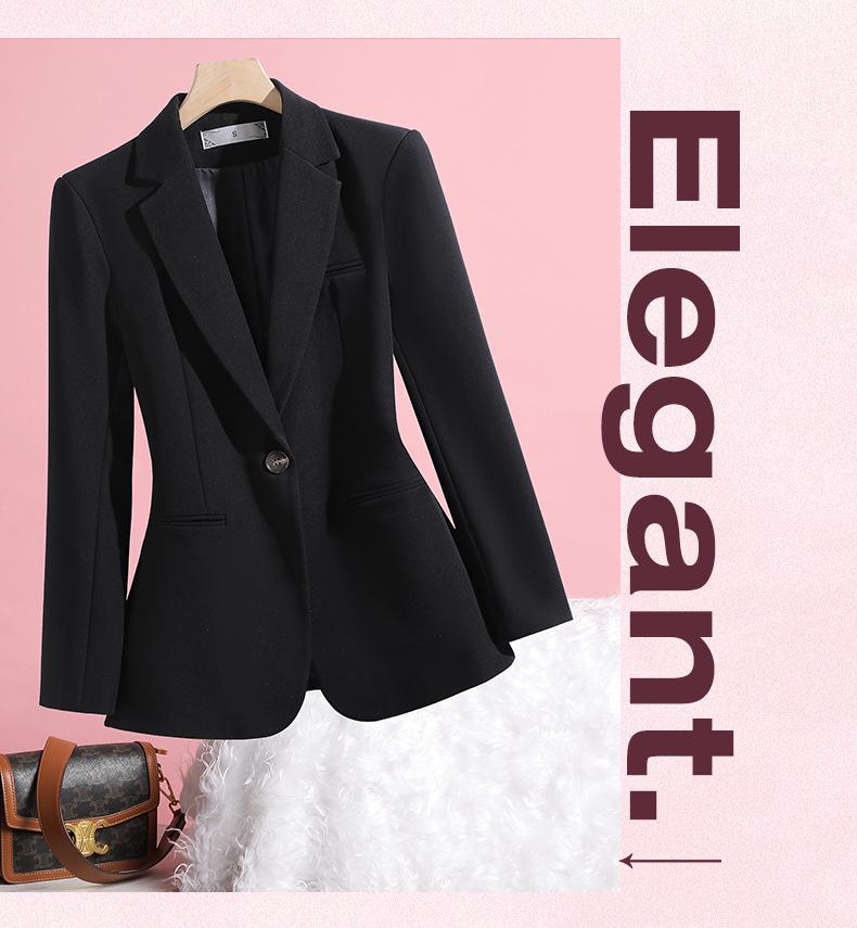 2025 Women's Slim Fit Pink Blazer: Fashionable, Age-Reducing One-Button Professional Suit for Autumn