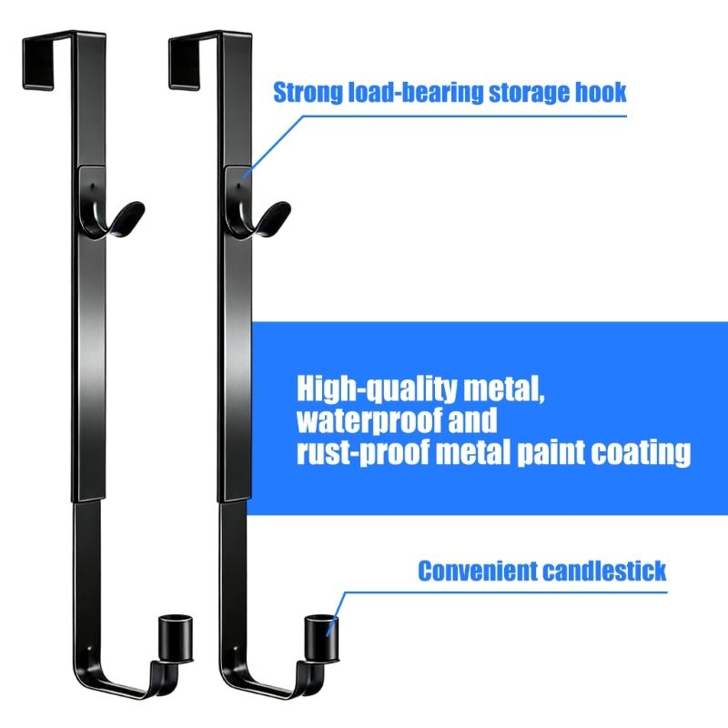 Pack of 2 Multifunctional Decorative Hooks with Easy Installation for Candle Ornaments and Lights Crafted from Solid Metal