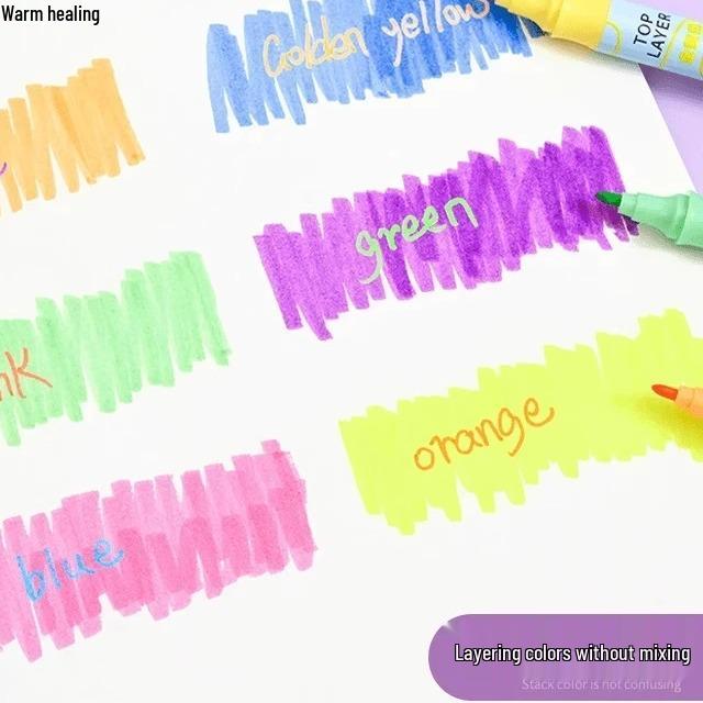 Back To School: New Layered Double-Headed Highlighter, Student Colored Marker with Large Capacity