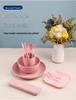 44-Piece Portuguese Tableware Set: Plates, Bowls, Cups & Cutlery in Durable Plastic