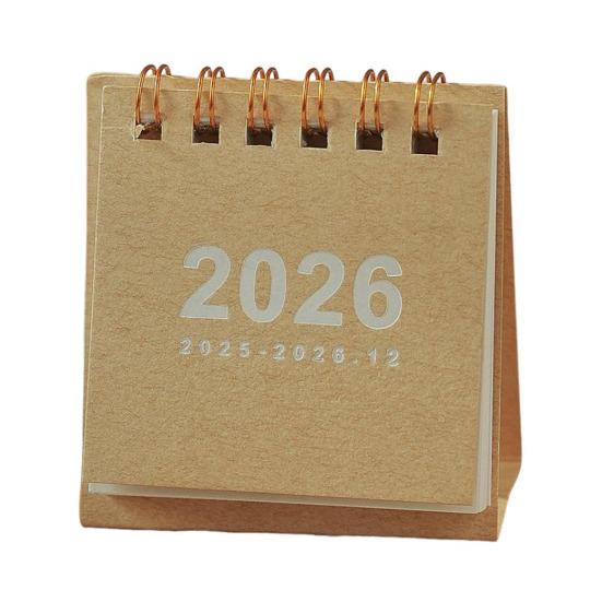 2026 Mini Stolní kalendář leden 2026-prosinec 2026 12měsíční plánovač Malý stojací překlápěcí kalendář s dvojitou drátovou vazbou pro domácí kancelář