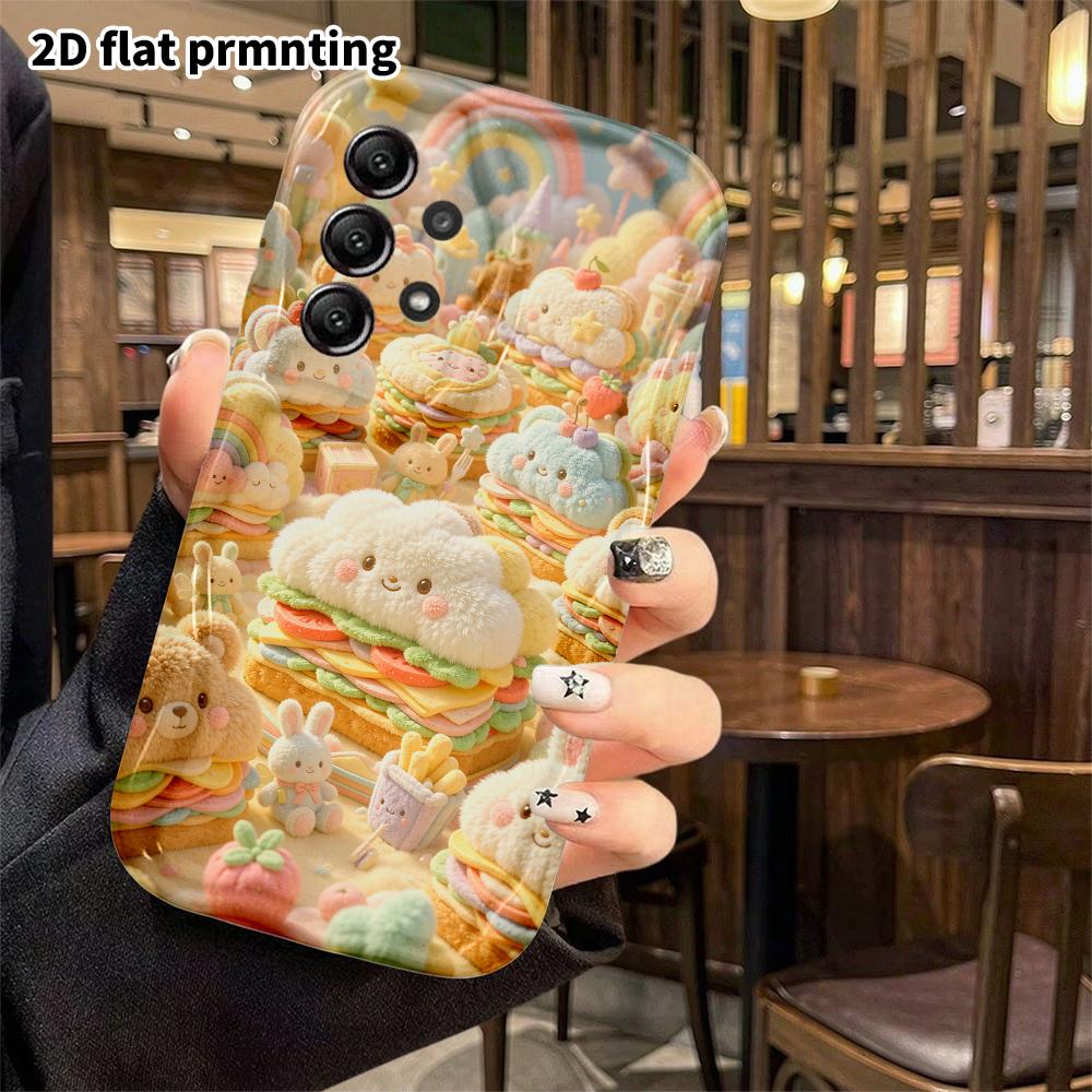 Phone Case: 2D flat, suitable for Samsung Galaxy A34 A35 M05 M06 S20 S22 S21 FE Plus 5G protective cases, Cloud Burger Paradise, perfect Christmas and