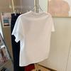 White cartoon cat short-sleeved t-shirt women's 2025 new summer age reduction design sense niche pure cotton foreign style top