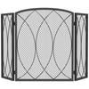 Pare-feu, 3 panneaux pliable protection contre les étincelles 122 x 75 cm
